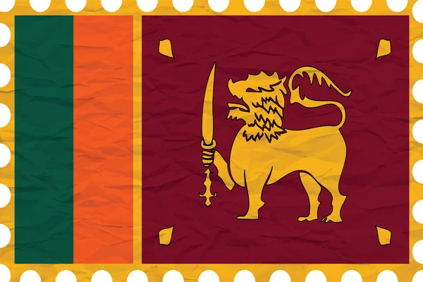 Gerimpelde papier sri lanka stempel — Stockvector