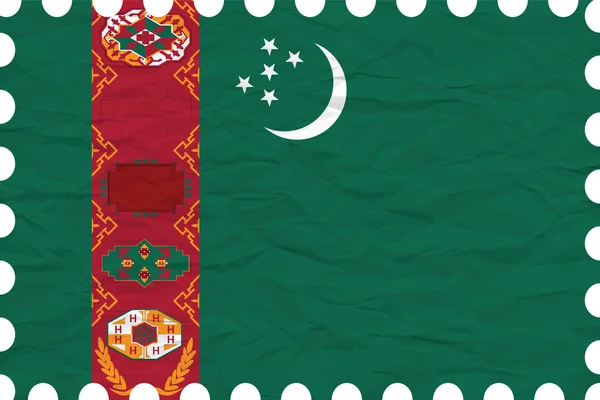 しわしわの紙トルクメニスタン スタンプ — ストックベクタ