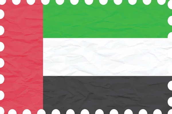 Wrinkled paper united arab emirates stamp — Stock Vector
