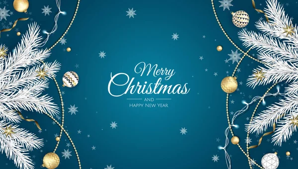 Mutlu Noeller ve mutlu yıllar. Noktalı Xmas arkaplanı, kar taneleri, yıldız ve top tasarımı.