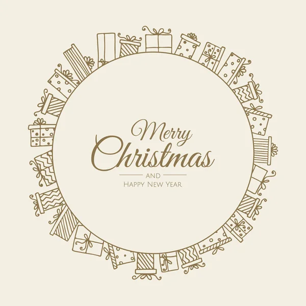 Feliz Natal Cartão Abstrato com presentes. Venda de Natal, banner da web de férias. —  Vetores de Stock