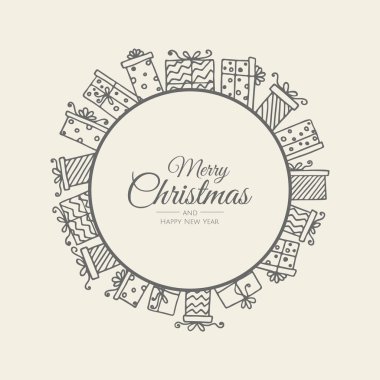 Mutlu noel arkaplanı ve noel unsuru. Vektör illüstrasyonu