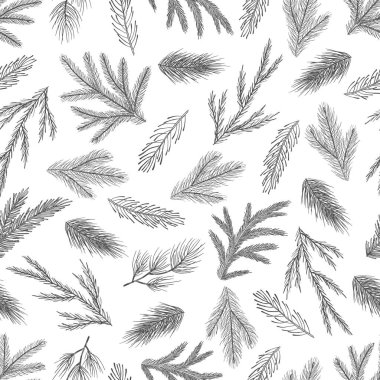 Noel Ağacı Dekorasyonları, Çam Dalları el çizimi sanat tasarımı çizimi çizimi çizimi çizimleri.