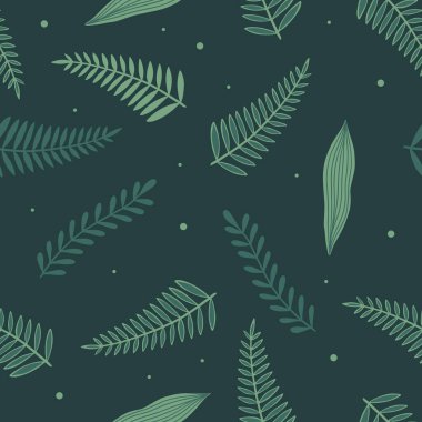 Çiçekler ve yapraklarla kusursuz desen. Yaratıcı çiçek dokusu. Kumaş ve Tekstil Vektörü İllüstrasyonu için harika