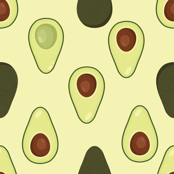 Современный бесшовный рисунок с авокадо и абстрактными элементами. Векторная текстура для текстиля, оберточной бумаги, упаковки. — стоковый вектор