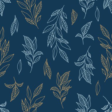 Bitki ve çiçeklerle kusursuz sevimli çiçek vektör deseni. Çiçek arkaplanı.