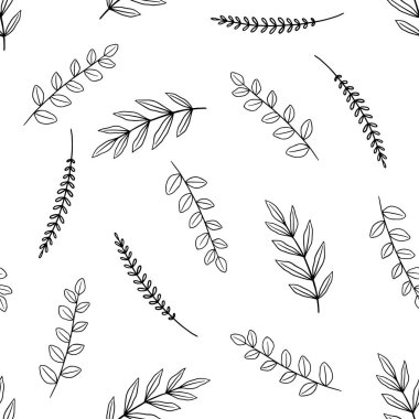 Bahçe çiçeği, bitkiler, botanik, kapak, kumaş ve iç dekorasyon için kusursuz desenli vektör tasarımı. Bitki dalıyla şirin desen.