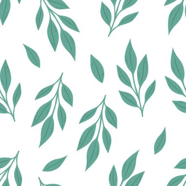 Yeşil yapraklı, kusursuz çiçek deseni. Tekstil duvar kağıdı posterleri için mükemmel..