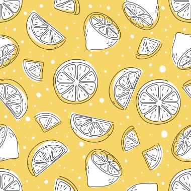 Elle çizim tarzında kusursuz limon deseni