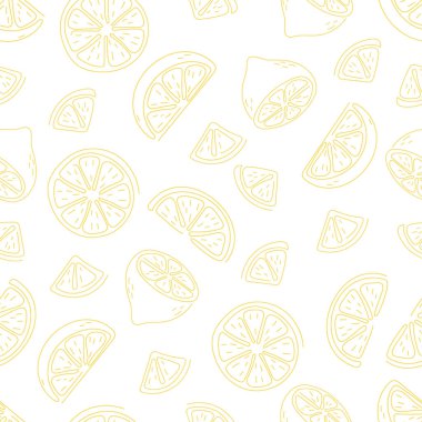 Elle çizim tarzında kusursuz limon deseni