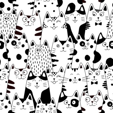 Kedilerde kusursuz desen. Komik hayvan karakterleri..