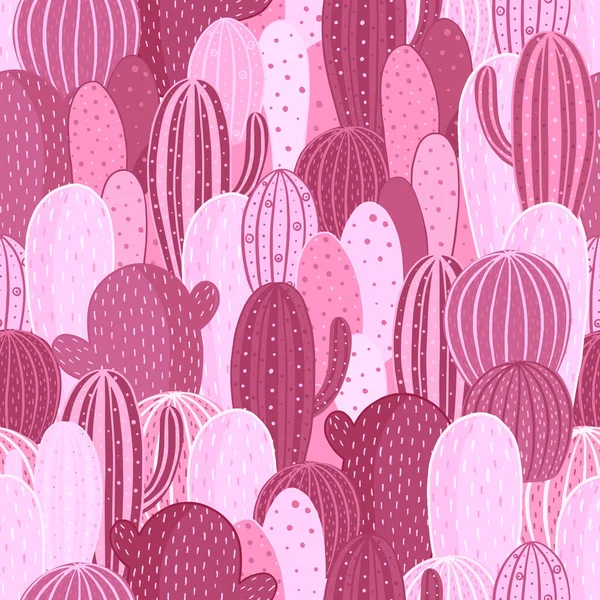 Cactus patrón sin costura. Textura vectorial para textil, papel de embalaje, embalaje. — Vector de stock