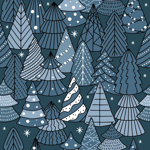 Бесшовный рисунок рождественской елки для поздравительных открыток, оберточной бумаги. Бесшовный зимний узор. — стоковый вектор