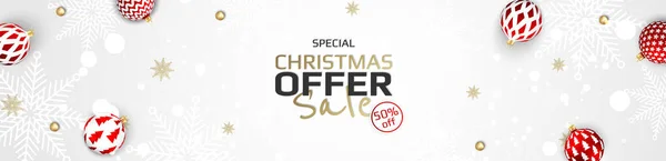 God jul försäljning banner mall. gratulationskort, banner, affisch, rubrik för webbplats — Stock vektor