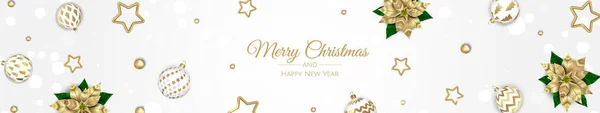 Buon Natale modello banner di vendita. Biglietto di auguri, banner, poster, intestazione per il sito web — Vettoriale Stock