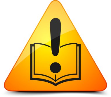 ünlem işareti ile kitap simgesi