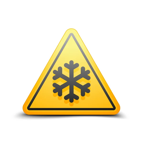 Cold Warning snowflake icon — Stock Vector