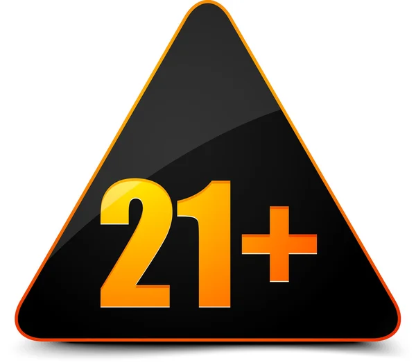 21 + アテンション ボタン — ストックベクタ