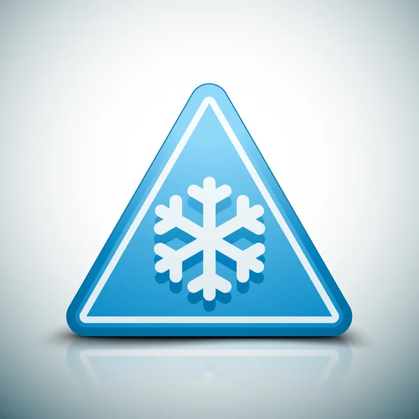 Kall varningsikon snöflinga — Stock vektor