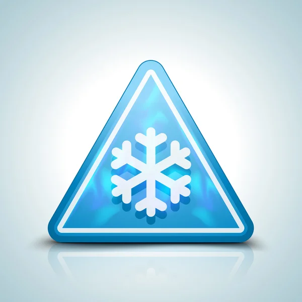 Kall varningsikon snöflinga — Stock vektor