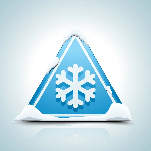 Cold Warning snowflake icon — Stock Vector