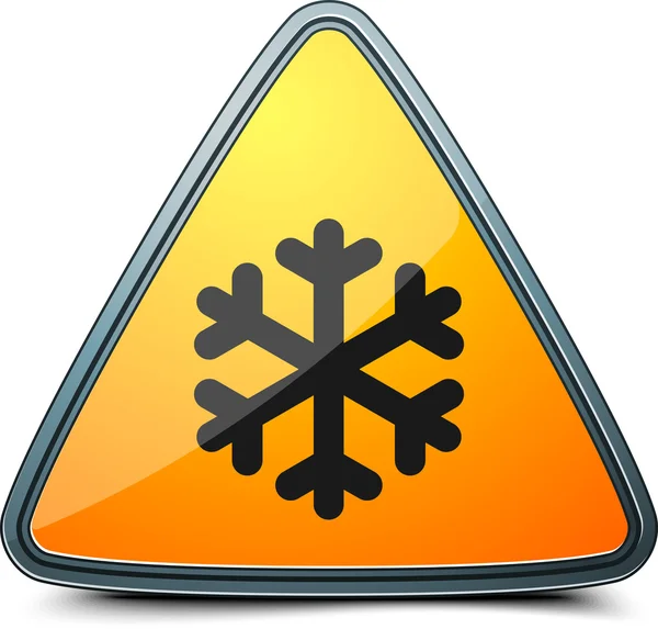 Cold Warning snowflake icon — Stock Vector