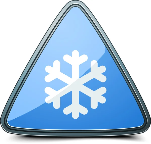 Icono de copo de nieve de advertencia fría — Archivo Imágenes Vectoriales