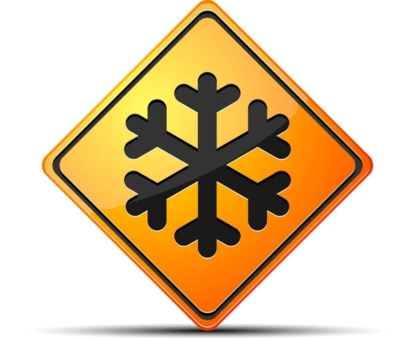 Cold Warning snowflake icon — Stock Vector