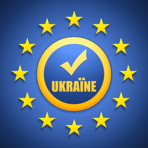 Ukraine in European Union icon — Stok Vektör