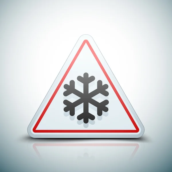 Cold Warning snowflake icon — Stock Vector