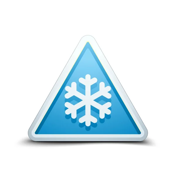 Icono de copo de nieve de advertencia fría — Vector de stock