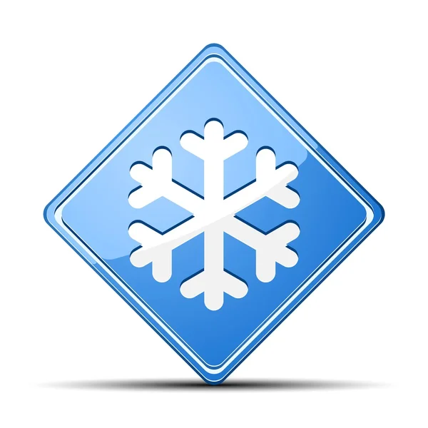Κρύο εικονίδιο προειδοποίησης νιφάδα χιονιού — Διανυσματικό Αρχείο
