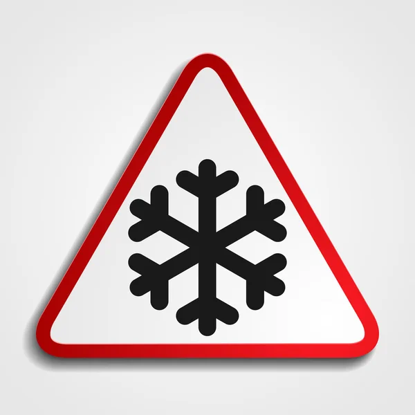 冷たい警告雪の結晶アイコン — ストックベクタ