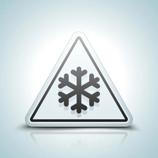 Koude waarschuwingspictogram sneeuwvlok — Stockvector