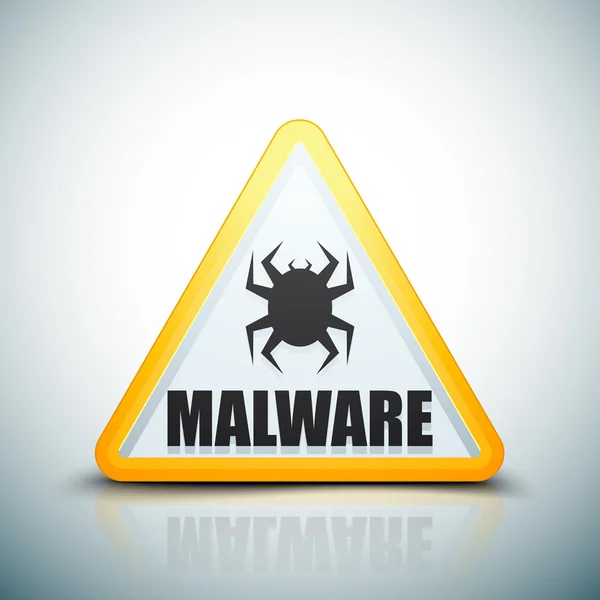 Malware Attenzione icona di pericolo — Vettoriale Stock