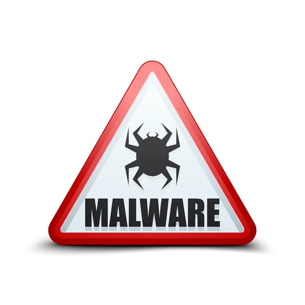 Attention aux logiciels malveillants icône de danger — Image vectorielle