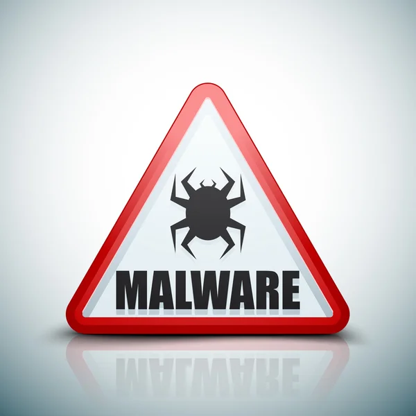 Icono de peligro de atención de malware — Vector de stock