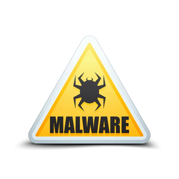 Icono de peligro de atención de malware — Vector de stock