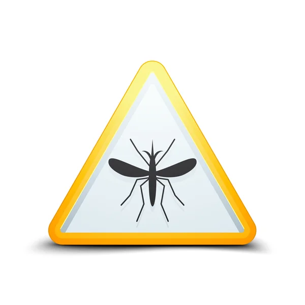 Mosquito insecto icono de advertencia — Vector de stock