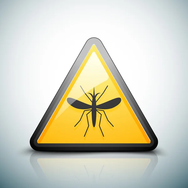 Ikona ostrzeżenia owadów komarów — Wektor stockowy