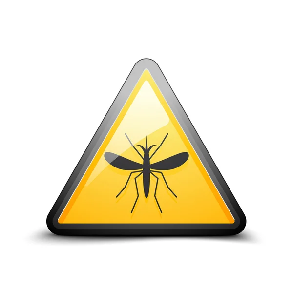 Mosquito insecto icono de advertencia — Vector de stock