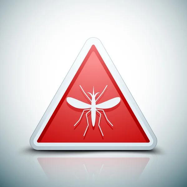 Mosquito insecto icono de advertencia — Vector de stock