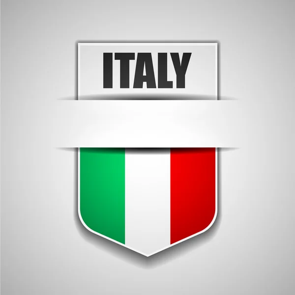イタリアの国旗シールド記号 — ストックベクタ