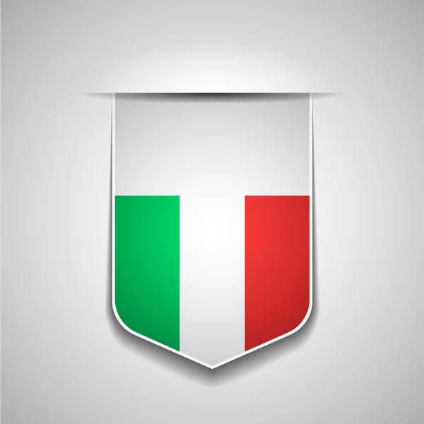 Italie drapeau bouclier signe — Image vectorielle