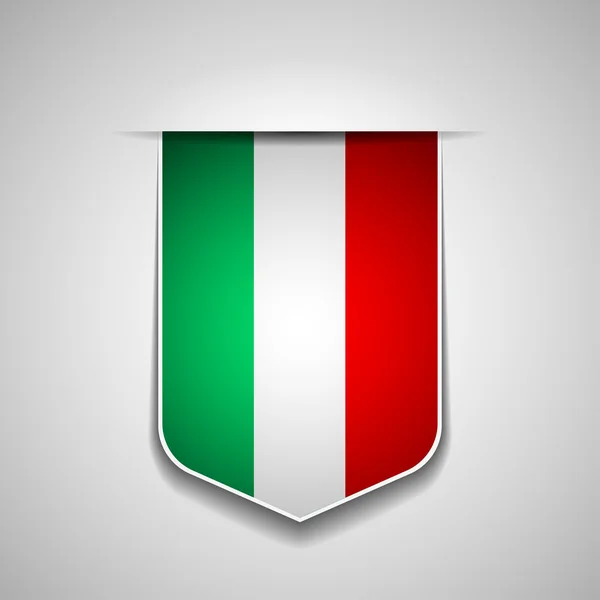 Bandera de Italia escudo signo — Vector de stock