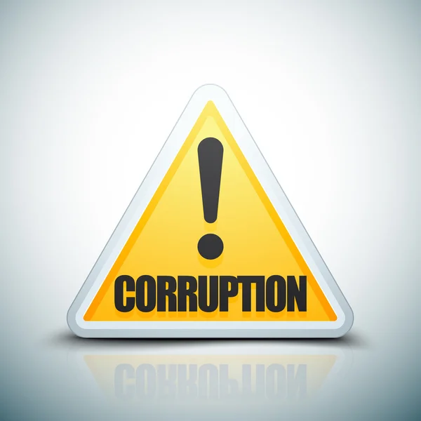 Знак небезпеки корупції — стоковий вектор