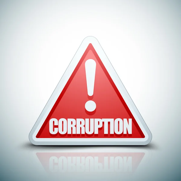 Corruption Hazard sign — Stock Vector