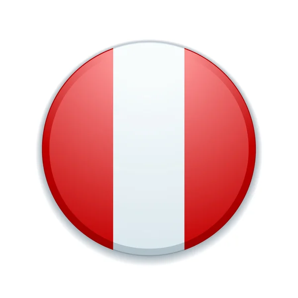 Peru flag button — Stock Vector