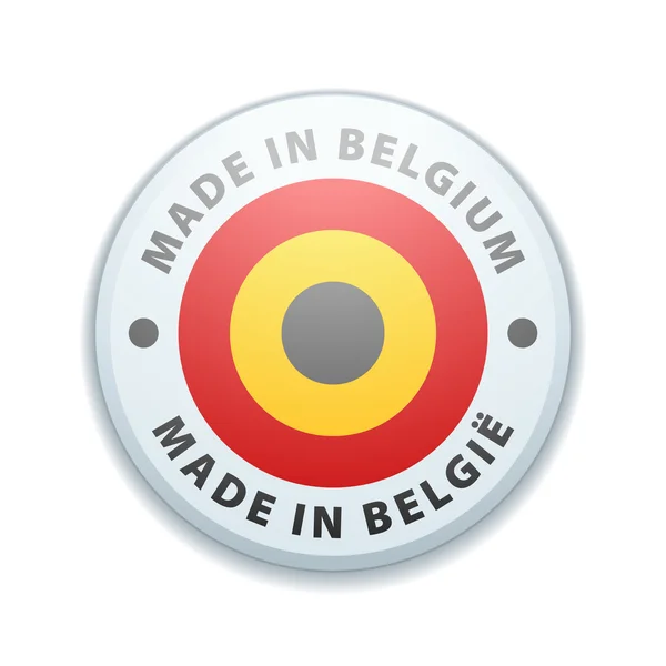 Botón. Fabricado en Bélgica — Vector de stock