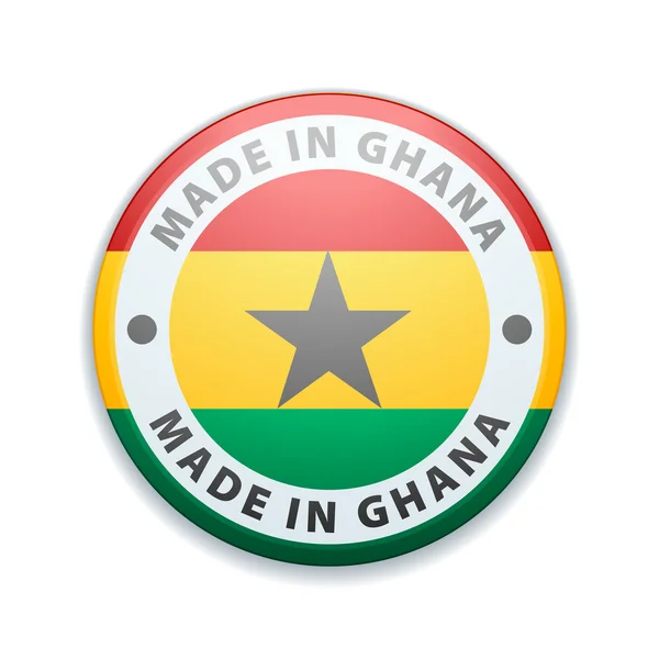 Knappen. Gjort i Ghana — Stock vektor